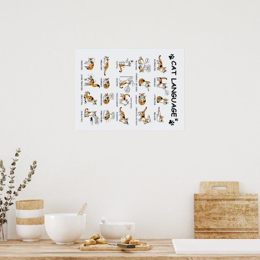 Katzensprache, lustiges Katzen Kitten, Liebe Katze Poster (Küche)