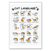 Katzensprache, lustiges Katzen Kitten, Liebe Katze Tischnummer (Vorderseite)