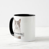 Katzenspruch mit Sarkasmus Minimal Art Tasse (Vorderseite Links)