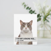 Katzenspruch mit sarkastischer Note Minimal Art Postkarte (Stehend Vorderseite)