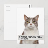 Katzenspruch mit sarkastischer Note Minimal Art Postkarte (Vorne/Hinten)