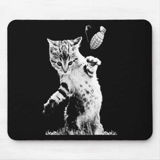 Katzensprung Grenade Funny Kitty Cat Grenade Szene Mousepad (Vorne)