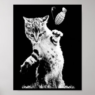 Katzensprung Grenade Funny Kitty Cat Grenade Szene Poster