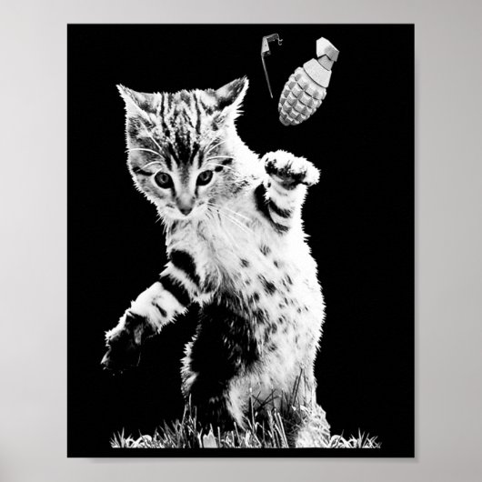 Katzensprung Grenade Funny Kitty Cat Grenade Szene Poster (Vorne)