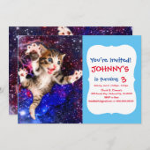 Katzensprung im Weltraum Einladung (Vorne/Hinten)