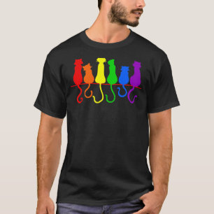 Katzenstapel Regenbogen Schwul Stolz  Lgbt Tier Ha T-Shirt
