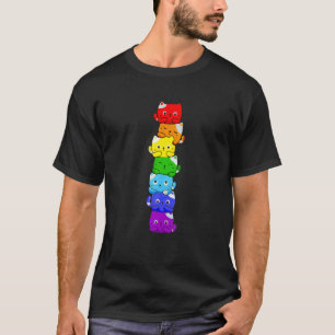 Katzenstapel Regenbogen Schwul Stolz Niedlich Lgb T-Shirt