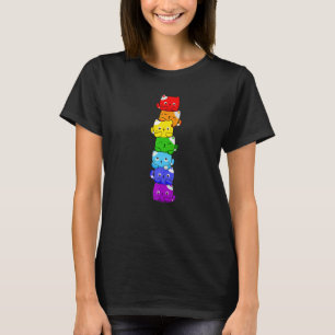 Katzenstapel Regenbogen Schwul Stolz Niedlich Lgbt T-Shirt