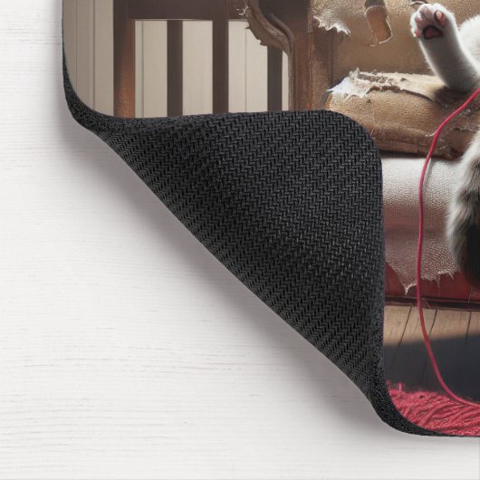 Katzenstich im alten Stuhl Mousepad (Ecke)