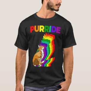 Katzenstolz Purride Katze Regenbogenfarbe Katze Kä T-Shirt