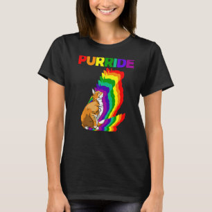 Katzenstolz Purride Katzen Regenbogenfarbe  Katze  T-Shirt