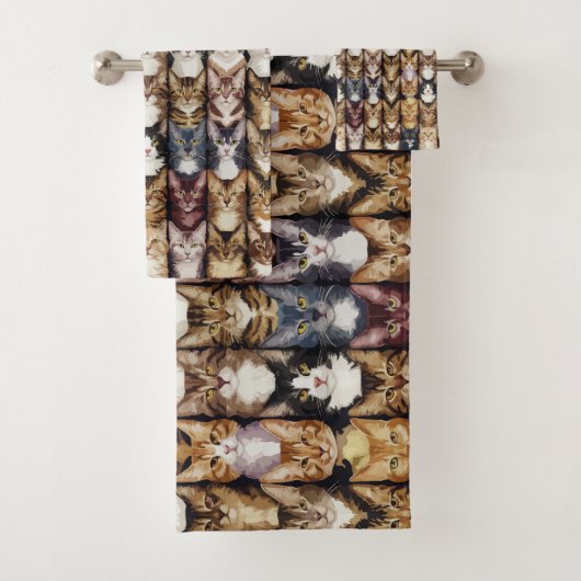 Katzenstruktur Badhandtuch Set (Insitu)