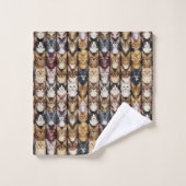 Katzenstruktur Badhandtuch Set (Waschlappen)