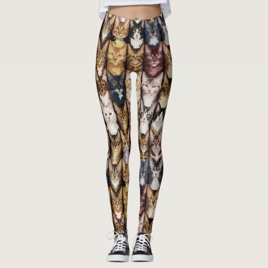 Katzenstruktur Leggings (Vorderseite)