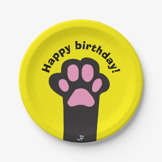 Katzentatze Pappteller (Vorderseite)