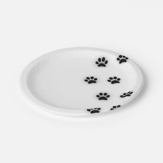 Katzentatzen Party-Papierplatte Pappteller (Schrägansicht)