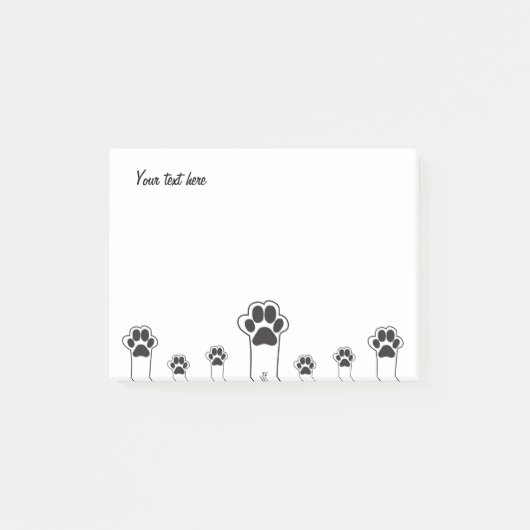 Katzentatzen Post-it Klebezettel (Vorderseite)