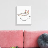 Katzentee-Tasse Leinwanddruck (Insitu (Wohnzimmer))