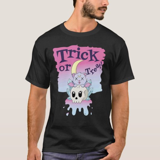 Katzentrick oder Halloween-Verpflegung 1 T-Shirt (Vorderseite)