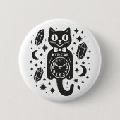 Katzenuhr Button (Vorderseite)