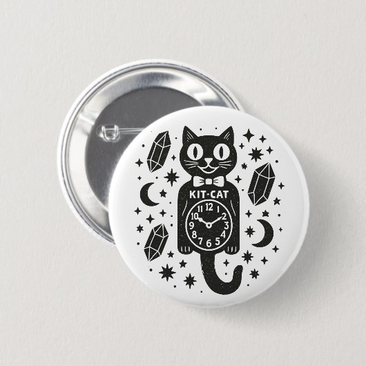 Katzenuhr Button (Vorne & Hinten)