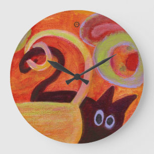 Katzenuhr Große Wanduhr