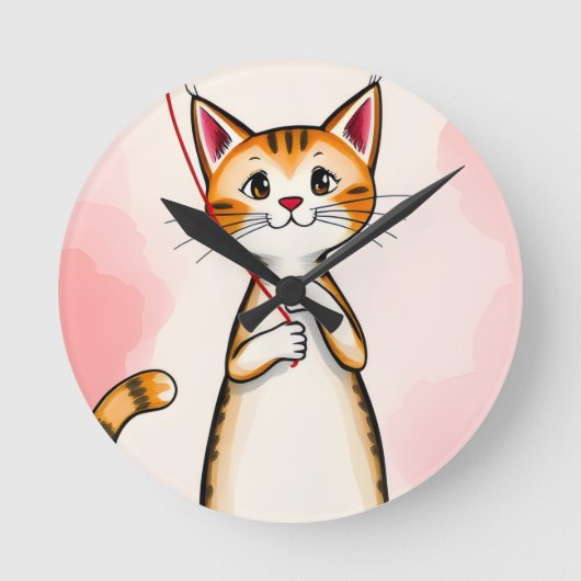Katzenuhr Runde Wanduhr (Vorderseite)