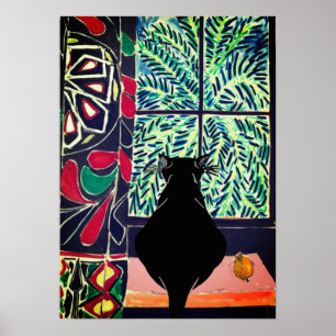 Katzenunterfenster nach dem Matisse-Poster Poster