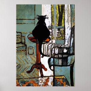 Katzenunterfenster nach Zufriedenheit Poster