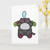 Katzenunterricht am Brustkorb mit Dumbells Karte (Gelbe Blume)