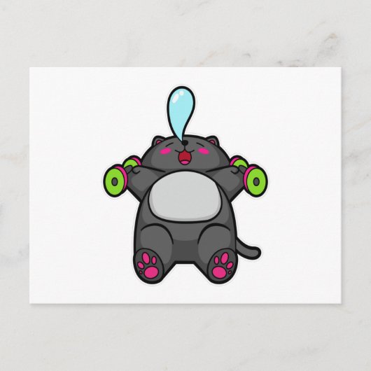 Katzenunterricht am Brustkorb mit Dumbells Postkarte (Vorderseite)