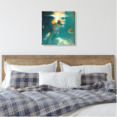 Katzenunterwasser-Uhren Fisch - gepanzerte Canvas Leinwanddruck (Insitu (Schlafzimmer))