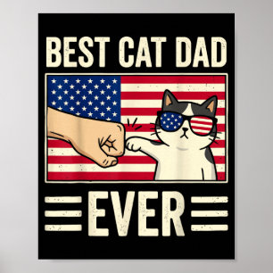 Katzenvater Amerikanische Flagge Patriot Lustiger Poster