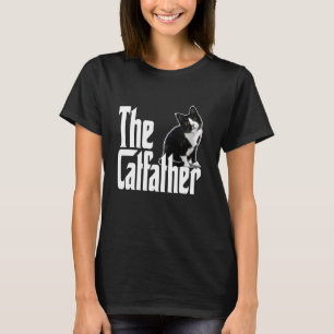 Katzenvater Der Katzenvater Süße Schwarz-Weiß-Katz T-Shirt