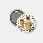 KatzenVater im Garten Magnet (Vorderseite/Rückseite)