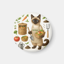 KatzenVater im Garten Magnet