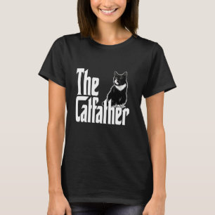 Katzenvater The Catfather Schwarz-Weiß-Katzenvater T-Shirt
