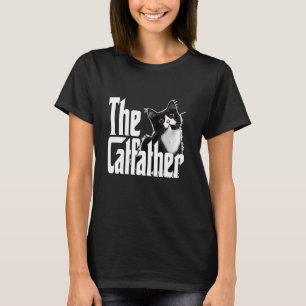 Katzenvater The Catfather Süße Schwarz-Weiß-Katze  T-Shirt