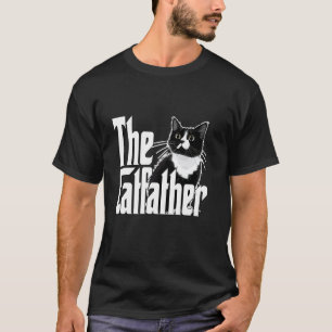 Katzenvater The Catfather Süße Schwarz-Weiß-Katze T-Shirt