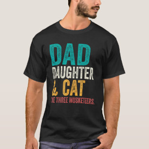 Katzenvater  Vater, Tochter und Katze, die drei Mu T-Shirt