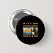 Katzenvater Vintage-Katze Faustschlag lustiger Kat Button (Vorne & Hinten)