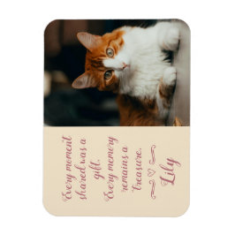 Katzenverlust-Mitgefühlskarte mit Haustierfoto und Magnet