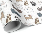 Katzenverpackungspapier, Katzen-Geschenkverpackung Geschenkpapier (Rolleneckpunkt)