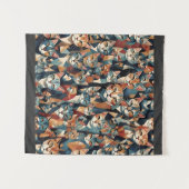 Katzenversammlung Wandteppich (Vorderseite (Horizontal))