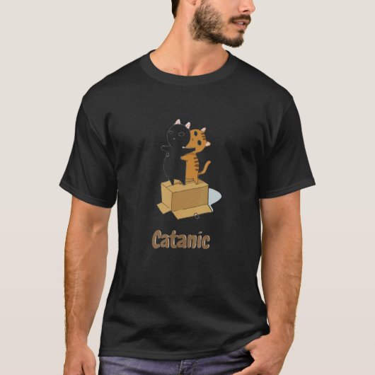 Katzenversion von Titanic catanic T-Shirt (Vorderseite)