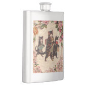 KatzenVintage Hübsche antike Kätzchen Flachmann (Rechts)