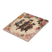 KatzenVintage Hübsche antike Kätzchen Fliese (Seite)