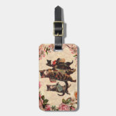 KatzenVintage Hübsche antike Kätzchen Gepäckanhänger (Vorderseite vertikal)