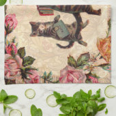 KatzenVintage Hübsche antike Kätzchen Handtuch (Gefaltet)