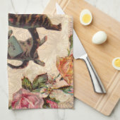 KatzenVintage Hübsche antike Kätzchen Handtuch (Viertel Falte)